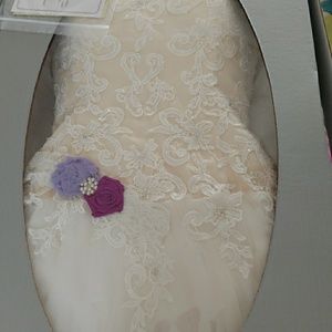 Wedding Dress and Broach Bouquet